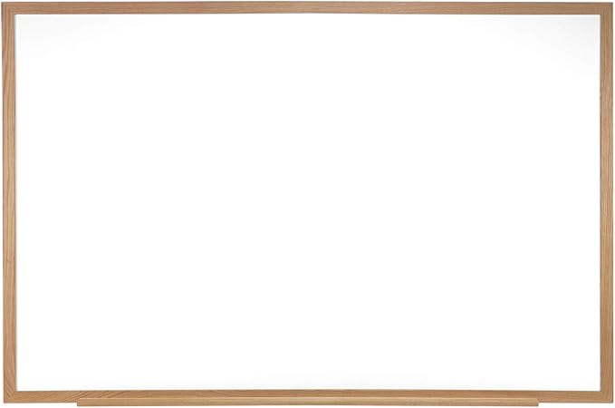 Ghent 4 x 12 Porcelain Magnetic Whiteboard, Wood Frame, 1 Marker, 1 Eraser, Made in the USA (M1W-412-4)