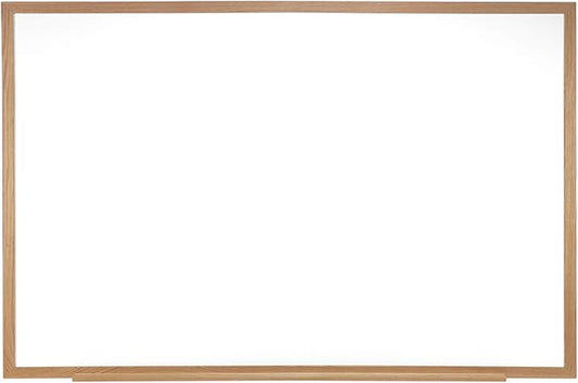 Ghent M1 Porcelain Magnetic Whiteboard, Wood Frame, 4'H x 7' 4" W