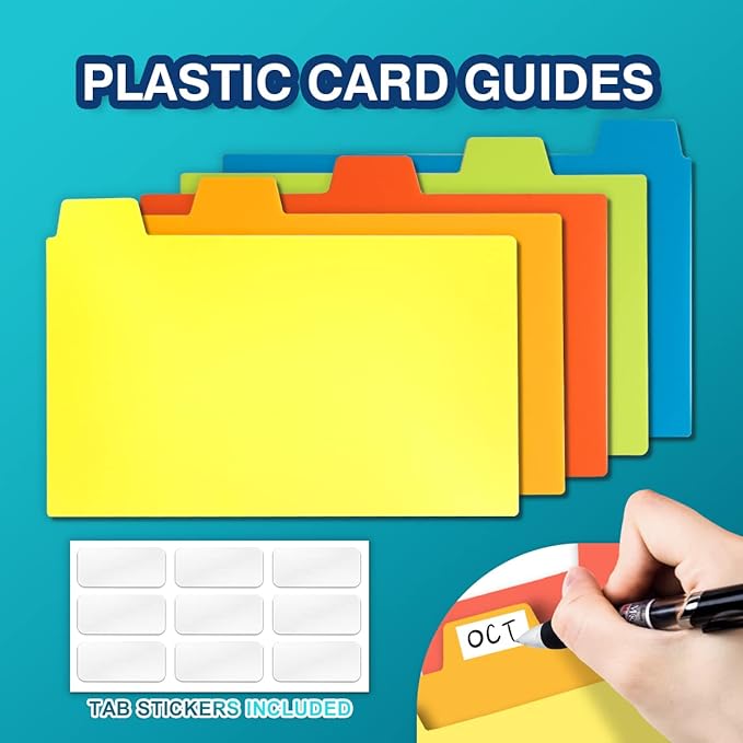 H4D 3x5 Index Card Case with 100 Heavyweight Ruled Index Cards and Dividers, Red