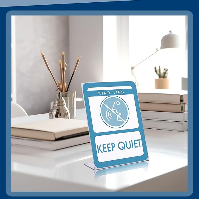 Jetec 20 Packs 8.5 x 11 Acrylic Sign Holder Clear Plastic Frames Acrylic Display Stands Vertical Slanted Back for Displaying Signs and Menus