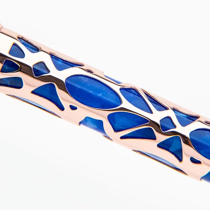 Conklin Endura Deco Crest Fountain Pen in Blue, Medium Nib, Premium Writing Instrument