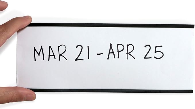 SmartSign (10-Pack) Magnetic C Channel Card Label Holders - 3" x 8" Metal Racks and Shelf Label Holders with Paper Inserts