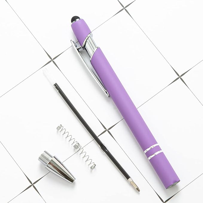 HEYZARDA Personalized Pens with Name Text Logo Custom Ballpoint Pen for Business Office Events with Stylus for Touchscreen 20 Pcs Wine