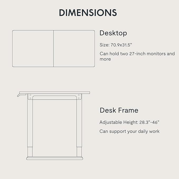 FLEXISPOT 4 Leg Standing Desk 71 x 32 Inch Electric Adjustable Height Sit Stand Desk with Splice Board Home Office Desk, Black Top + Black Frame