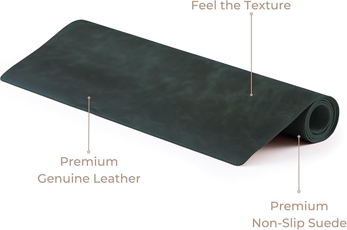 Node Leather Calfskin Leather Desk Pad – Executive Office Desk Mat with Non-Slip Bottom – Smooth Surface for Mouse & Keyboard – Large Desk Protector 18 3/4" x 35 3/4" – Real Leather Desk Blotter