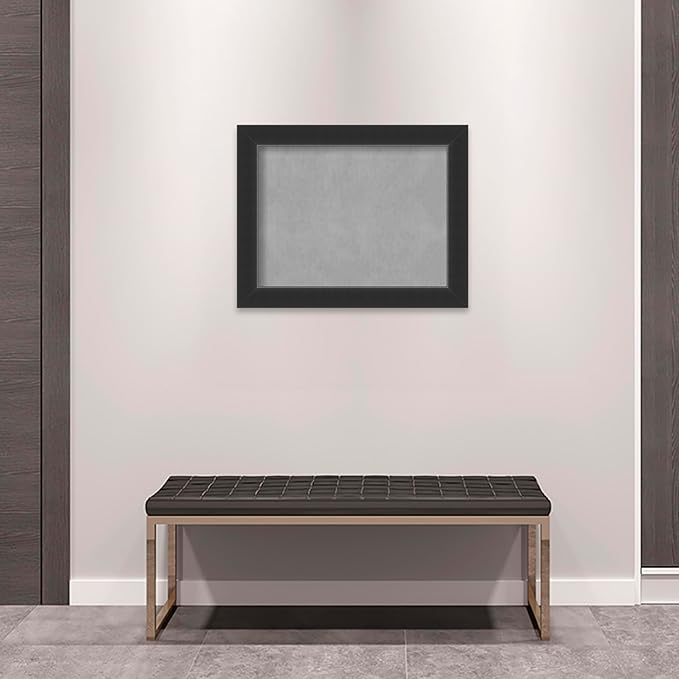 Amanti Art Black Framed Magnetic Board 23x29 Medium Vision Board for use with Magnets, 100% Metal Sheet to Display Items as Office Decor or for Home Organization in mudroom, Kitchen or Kids Room