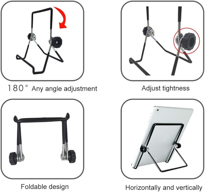 CATHATRR Holder 180° Adjustable Angle Foldable Metal Stand Mount for Cellphone Tablet PC Book Desk Cell Phone Stand for Video