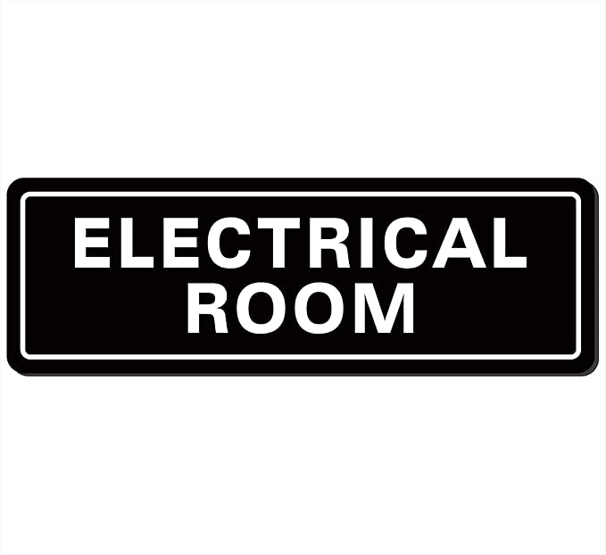 Electrical Room Sign - Premium Durable Acrylic Material, Super Strong Self-adhesive, Quick Installation, Suitable for Your Home and Business (9 × 3 Inches, Black)