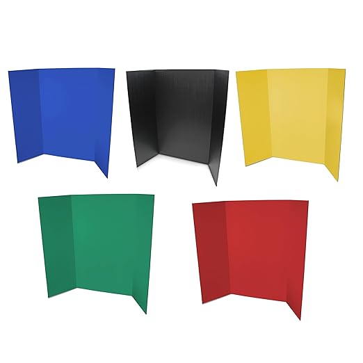 Flipside Products 36” x 48” Project Boards for Presentations, Science Fair, School Projects, Event Displays and Trifold Picture Board, Proudly Made in USA - Assorted Colors - 10 Pack
