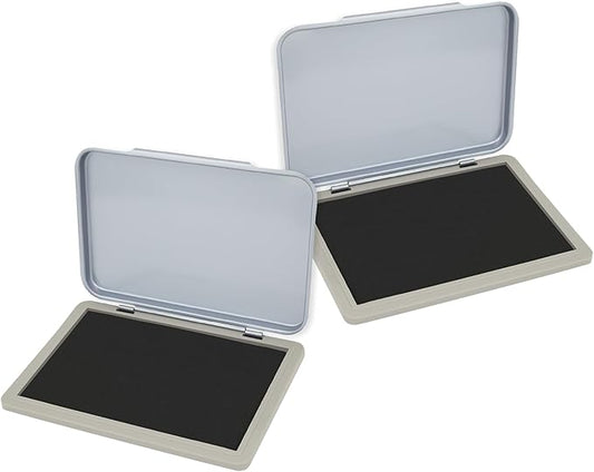 2 Pack Metal Case Stamp Pad Medium Size, Black Color - Size: 3" x 4" - Choose from 15 Ink Colors