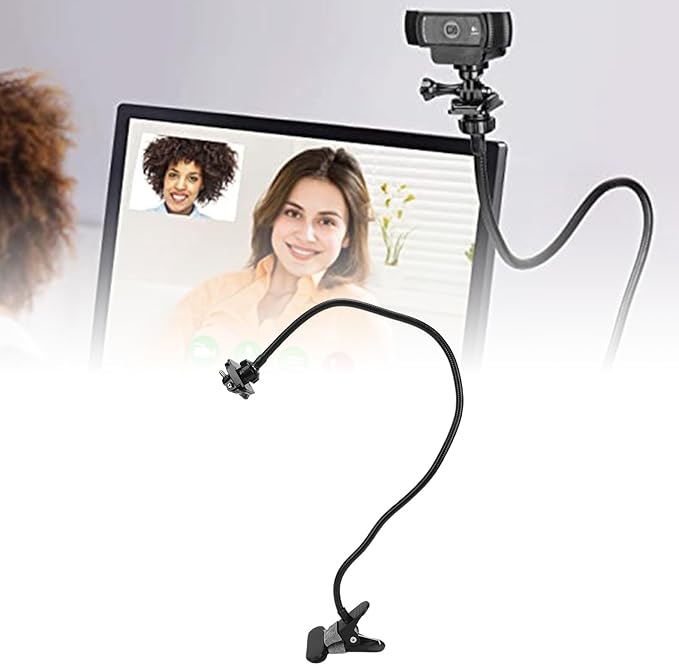 Tangxi Webcam Standfor Desk, Flexible Gooseneck Camera Stand with Standard 1/4" Screw, 360 Rotation Camera Mount for C922 C930e C920S C920 C615 C960 C920X and Other Devices (Clamp Stand)