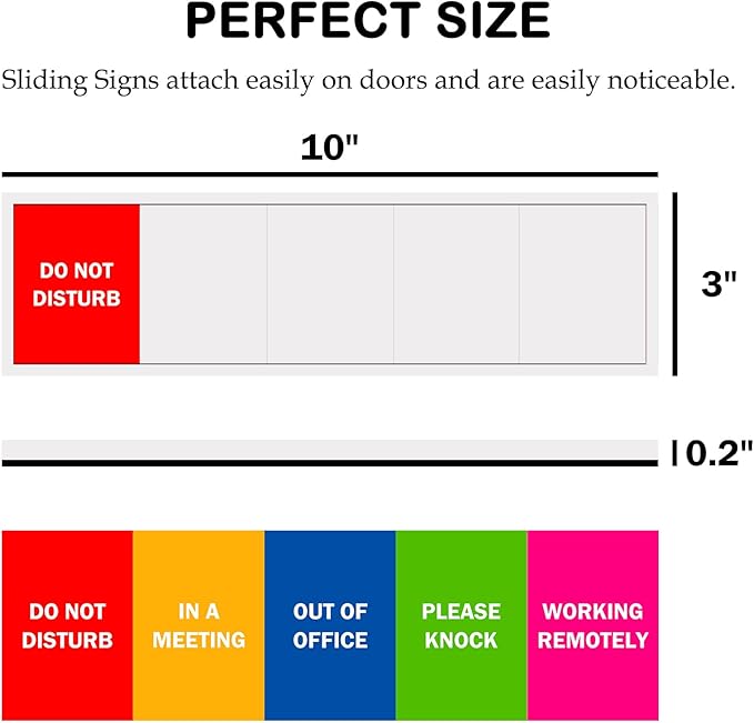 Office Door Sign,Do Not Disturb/Please Knock/Out of Office/in a Meeting/Working Remotely Sign, That Lets Others Know Whether You're Available Or Not-Acrylic,(10" X3", Silver)