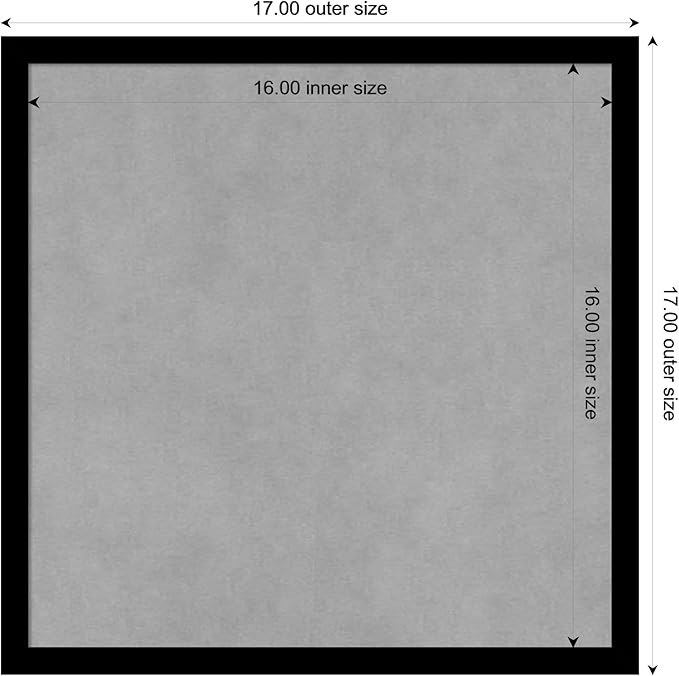 Amanti Art Black Framed Magnetic Board 17x17 Small Vision Board for use with Magnets, 100% Metal Sheet to Display Items as Office Decor or for Home Organization in mudroom, Kitchen or Kids Room