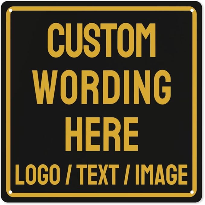Custom Sign Bulk Personalized Metal Signs For Outdoor Indoor Business Home Store Office Yard Street Lawn Make Your Own Customized Signs With Your Logo Text Photo, 12x12inch