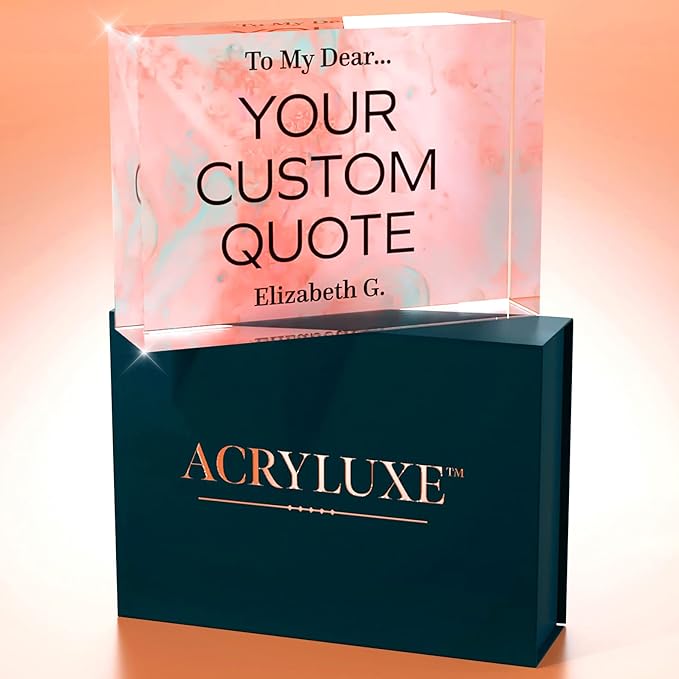 Personalized Gifts, Custom Quote Block Letter Board,Crystal-Clear Acrylic With Gift Box,17 Styles, Holiday and Christmas Gift for Mom, Dad, Girlfriend, Him or Her, Husband, Wife (5"x7, Stella)