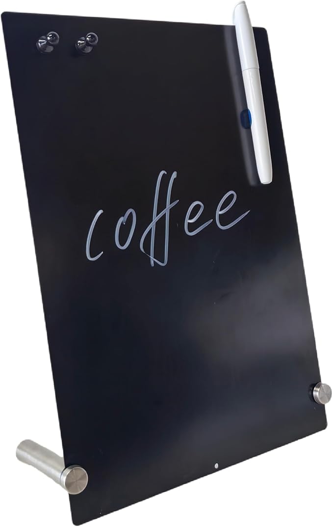 12 x 9 Inch Magnetic Bulletin Board Dry Erase Memo Board Freestanding Metal Easel for Magnet Display for Tabletop Desktop Home Office Decor