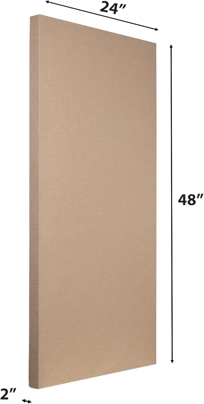 ATS Acoustics Home Office Residential Acoustic Treatment Room Kit Sound Absorbing Acoustic Panel 6 Pack for 50-100 Sq Ft (Tan)