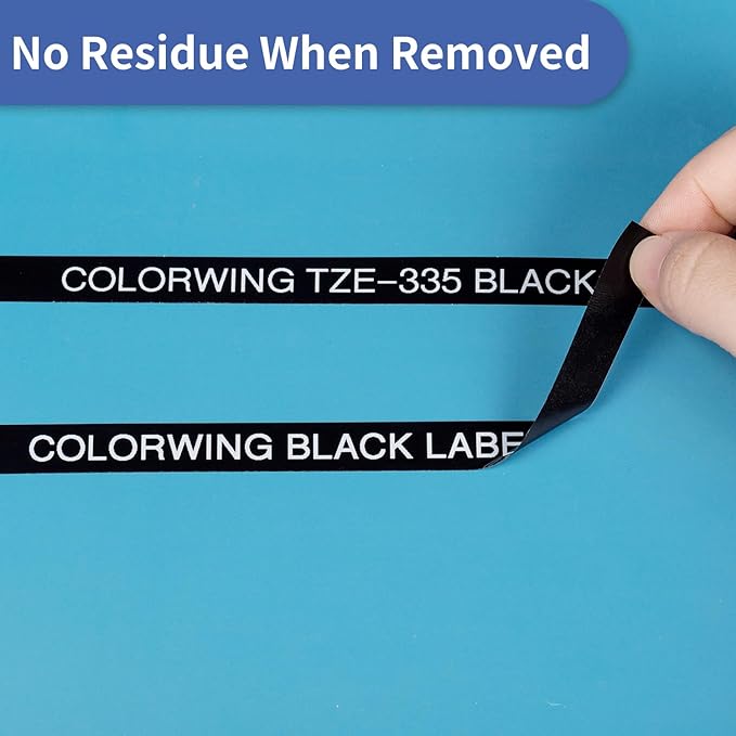 Label Maker Tape TZe-335 Compatible with Brother TZ-335 Laminated White on Black for Brother P Touch PTD210 PTH110 PTD600 PT-123PC PT-P700 Label Maker, 12mm 0.47 Inch, 5Pk