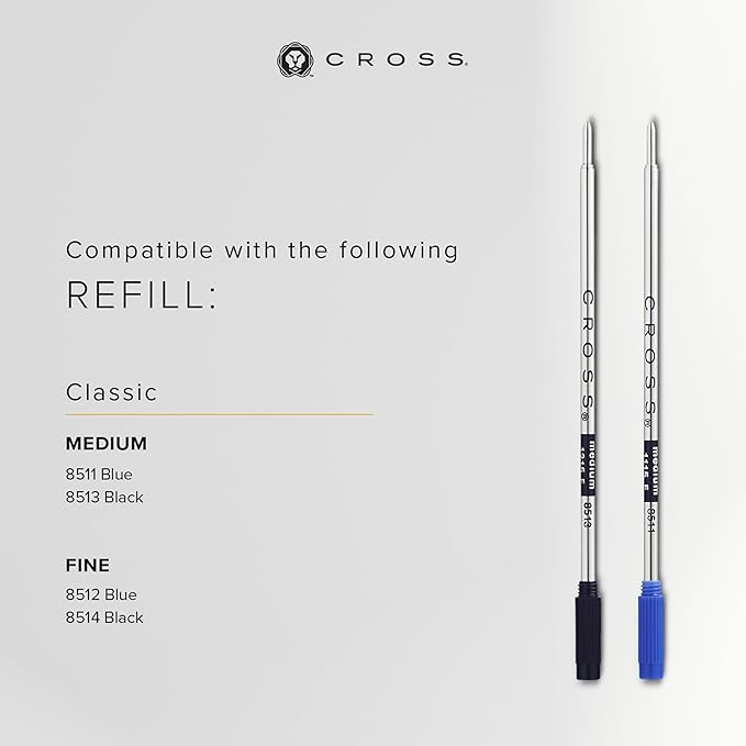 Cross Century II Refillable Ballpoint Pen Presented in a Luxury Gift Box - Medium Point, Black Ink, Lustrous Chrome
