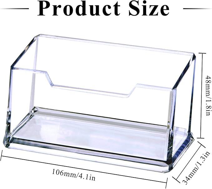 Clear Acrylic Business Card Holder, Name Card Organizer for Desk Fits 50 Business Cards