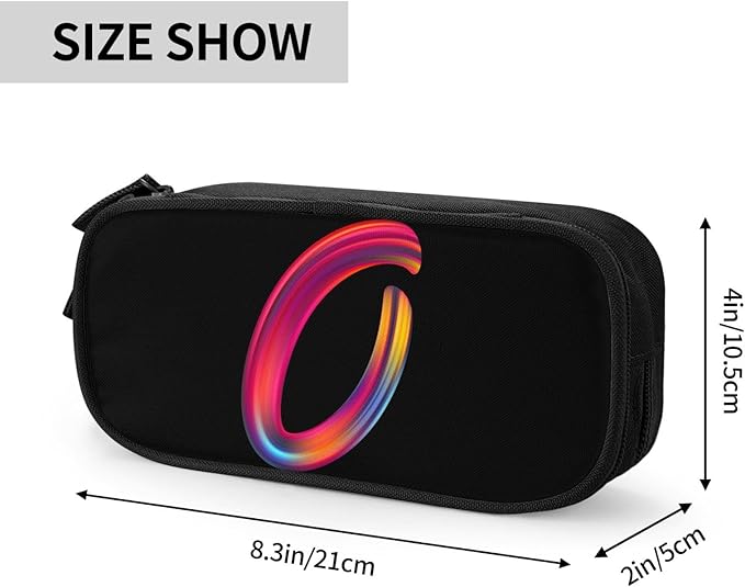 Pazacon Cute Initial Pencil Case for Kids Students, Large Capacity Pencil Pouch for Boys Girls, Letter Design Pencil Box Pen Bag Office Stationery Organizer, Rainbow Letter O