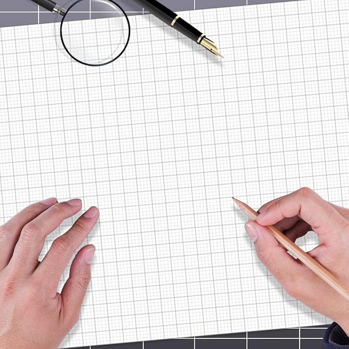 Graph Paper Pad - 36" x 24" Large Graph Paper, 30 Sheets/60 Pages, 4"x4" Ruled Grid Paper for Engineer Architect Designer Mathematician Draftsmen Sketch House Commercial Building Plan Drafting