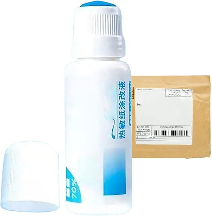 Liquid paper Correction Fluid|Thermal Paper Data Protection Fluid - Anti-Leakage Data Fluid - Roller Stamper Correction Fluid Security Stamp For Theft Protection, Personal Information Black out