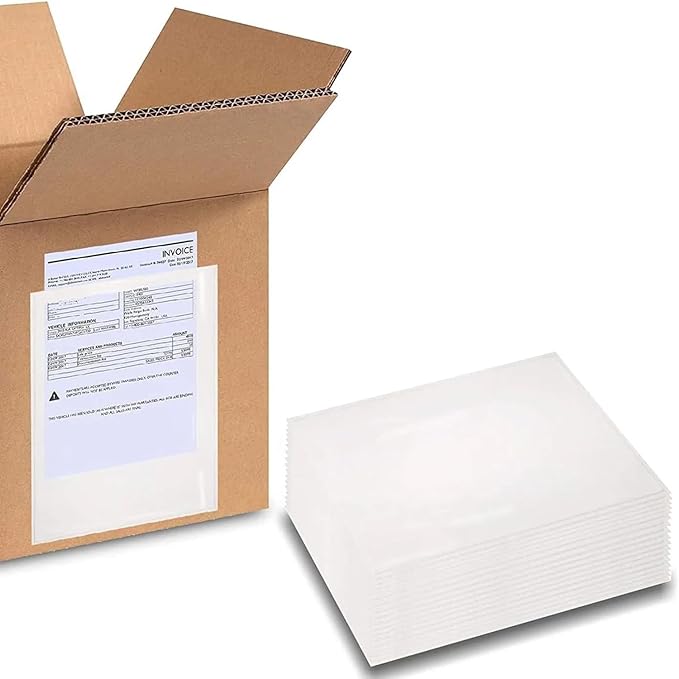 PSBM 1000 PCS 7.5 x 5.5 Inch Clear Blank Packing List Envelopes, Shipping Documents Pouches/Sleeves for Mailing Labels, Invoices, Documents and Packing Slips