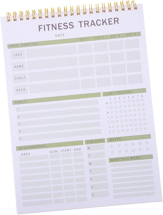VICASKY Fitness Journal Notebook for Daily Training Sturdy Workout Planner Goal Setting 12-Month Fitness Agenda Notepad for Men Women Gym Enthusiasts
