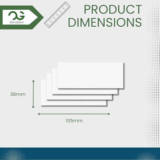 OfficeGear Shelf Edge Labels (350 Pack) 38x105mm Custom Printable A4 Card for Retail Barcodes, Price Stickers, Product Info with Template
