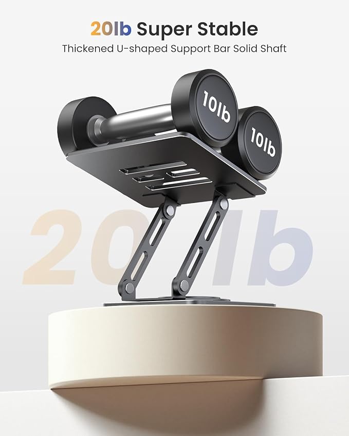 LOXP Adjustable Tablet Stand, 360 Rotating iPad Stand with Heavy-Duty Base, Tablet Holder Compatible with 4.0-16.9" Device, 2025 iPad Pro Air Mini, Kindle, Surface Tablet, Portable Monitors - Black