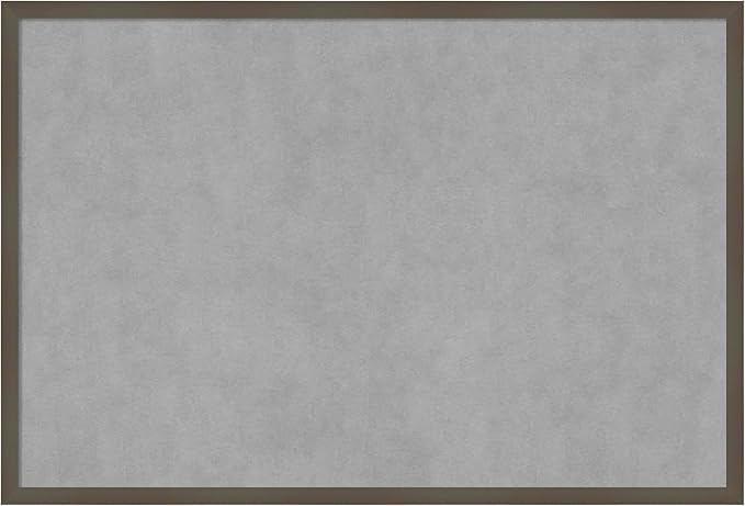 Amanti Art Grey Framed Magnetic Board 25x37 Large Vision Board for use with Magnets, 100% Metal Sheet to Display Items as Office Decor or for Home Organization in mudroom, Kitchen or Kids Room