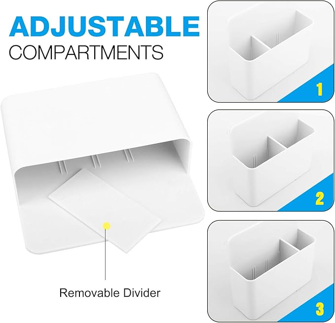 MoKo Pack of 2 Magnetic Dry Erase Marker Holder, Pen Pencil Holder Storage Organizer for Whiteboard, Refrigerator and Other Magnetic Surfaces, White