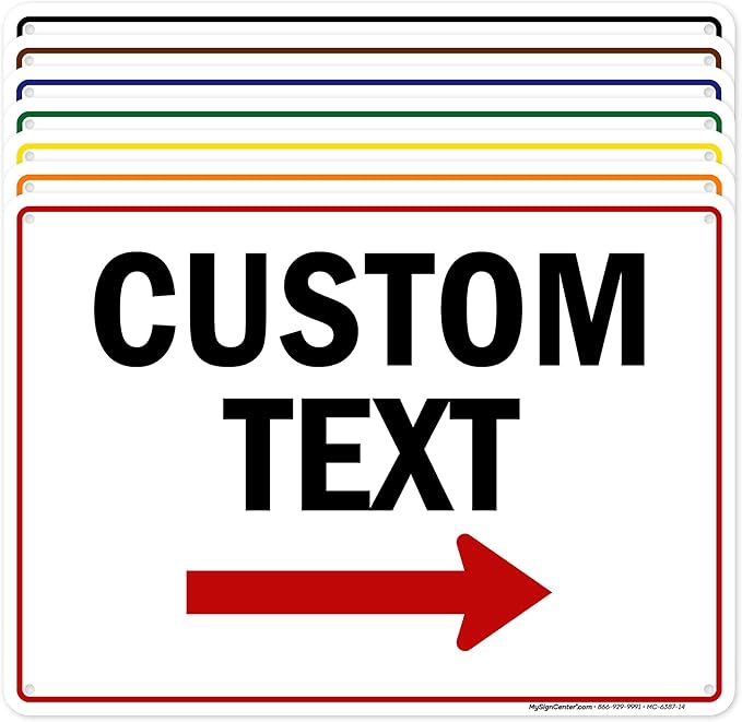 Custom Arrow,Custom Directional Sign, Right Arrow, 10x14 Inches, 55 mil thick HDPE (high density polyethylene), Made in USA by My Sign Center