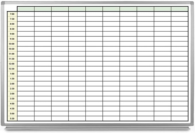 30 Minute Schedule with Color Whiteboard 60" x 40"