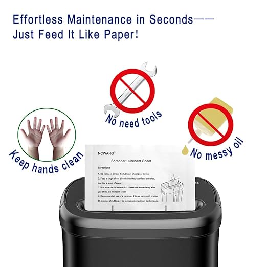 24PACK Paper Shredder Lubricant Sheets Shredder Oil Sheet for Shredder Blades