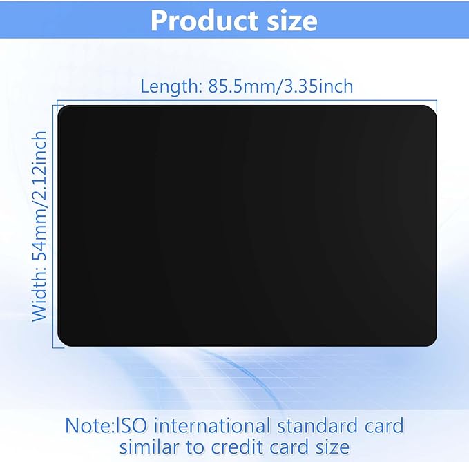 55 Pack - Premium Blank PVC Cards for ID Badge Printers - Premium Quality Black CR80 30 Mil (CR8030) by KLMNDUO - Compatible with Most Photo ID Badge Printers(Black)