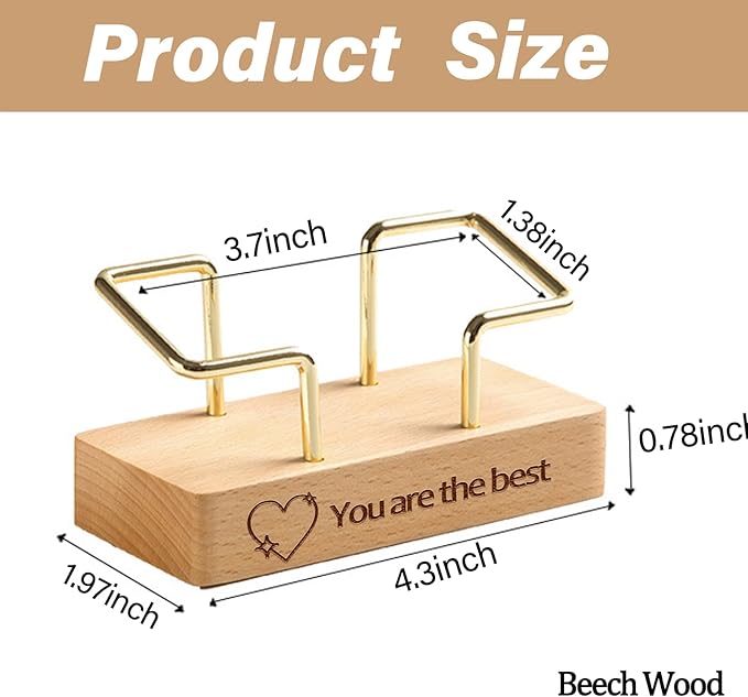 HJX Custom Business Card Holder Desk-Personalized Engraved Wooden Business Card Case Holder, Customized Name Logo Business Card Display Gifts for Men Women