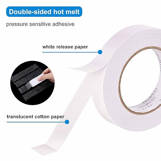 GUOKOFF Double Sided Tape 1/2 Inch x 40 Yards - 4 Rolls, Strong Adhesive Double Sided Sticky Tape, Two Sided Tapes, Multipurpose Tape for Arts, DIY, Crafts, Scrapbooking