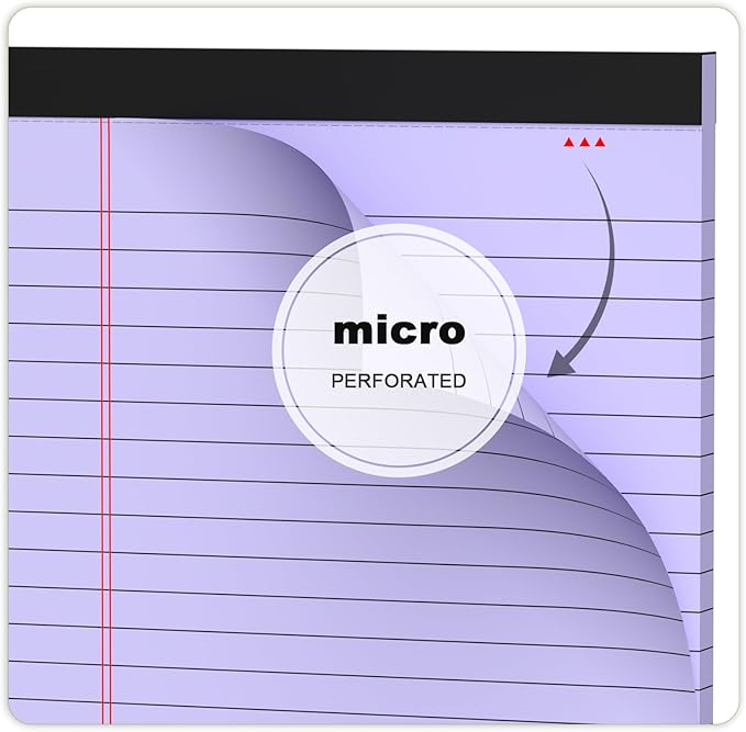 AILZFEI 6pcs Small Legal Pad 5x8 College Ruled Purple Legal Pads Notepads 6 Pack Study Back Writing Pads 5 x 8 Perforated Narrow Ruled Pads of Paper Purple