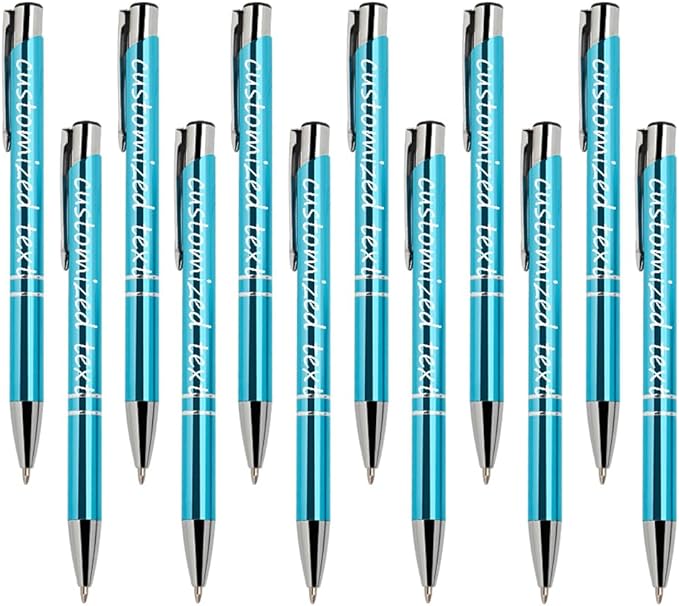Yucold Customized ballpoint pens in bulk, personalized ballpoint pens with free engraving, for use in companies, enterprises, graduation anniversaries (Sky blue,260)