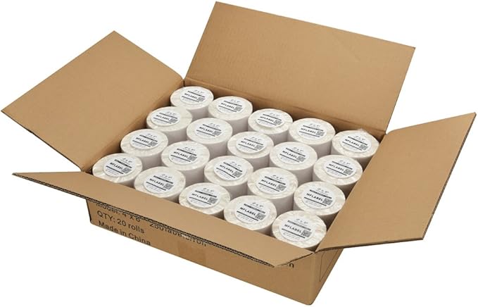 MFLABEL 4x6 Thermal Shipping Labels - 500 Rolls of 250, Perforated & Smudge-Proof Direct Thermal Labels Compatible with Rollo, Zebra, Munbyn |for Amazon USPS UPS FedEx Shopify (Not for Dymo/Brother)