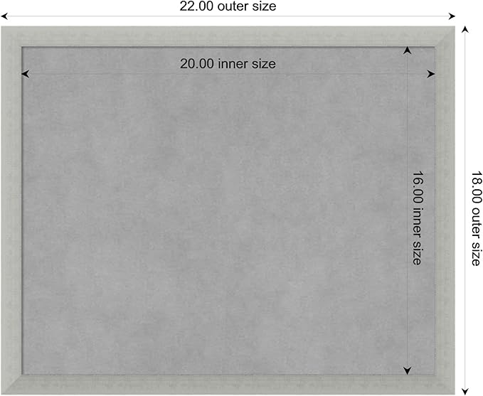 Amanti Art Silver Framed Magnetic Board 18x22 Small Vision Board for use with Magnets, 100% Metal Sheet to Display Items as Office Decor or for Home Organization in mudroom, Kitchen or Kids Room