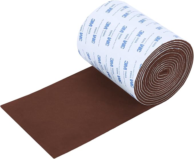 VOCOMO Felt Furniture Pads, Heavy Duty Felts Strip Roll with Adhesive Backing Felt Pads Furniture Feet Cuttable Felts Tape for Protecting Hardwood Floors(5 x 120 x 0.12 Inch, Brown)