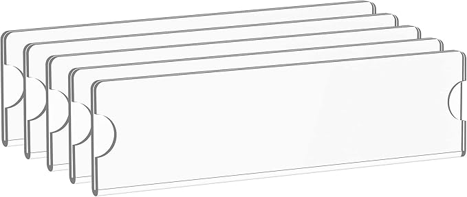Richboom Acrylic Wall Name Plate Holder, 2x8 Inch, 5 Pack Clear Acrylic Sign Holder Frame with Adhesive Tapes, Door Plates for Home, Office, Classroom