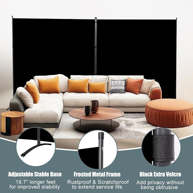 Room Divider 2 Panel Large Privacy Screens, 142''x72''H Upgraded Room Divider Wall for Room Partitions, Tall 6FT Partition Room Dividers Screen Panel for Bedroom Office School, Portable Partition Wall