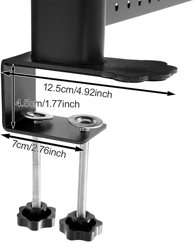 Dlinanta Clamp-On Pegboard Desk Organizer, 2-Tier Clamp On Desk Shelf with Hooks, Office Accessory Organizer for Books, Office Supplies & DIY Storage, 16.5lbs Capacity, 39.37" x 37.4", Black
