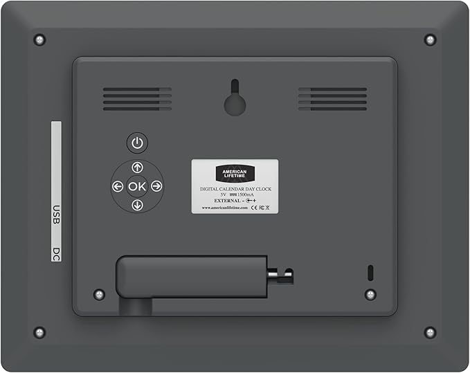 American Lifetime 【New 2024】 Dementia Clock Large Digital Clock for Seniors, Digital Clock Large Display with Custom Alarms, Clock with Day & Date for Elderly, Large Number Digital Clock Grey