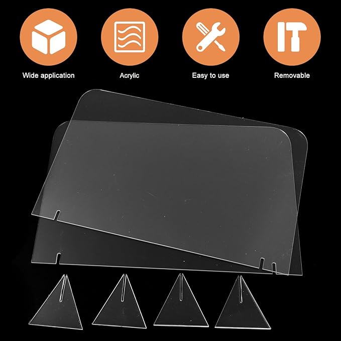 Generic 5Pcs Acrylic Writing Boards 20X30Cm Desktop Message Whiteboards for Office and Student Note Taking, Reusable Memo Boards for Meetings and Study