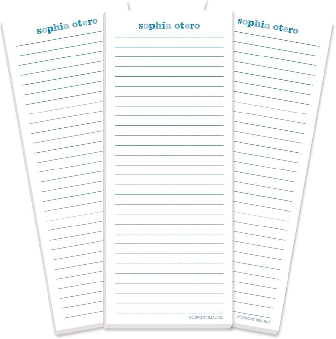 Current Personalized Blueberry Color Wash Lined Shopping List Pads -Set of 3, Lined, 50-sheet pads, Choose Color, Add Your Name, Personalized Stationery, Housewarming Gift